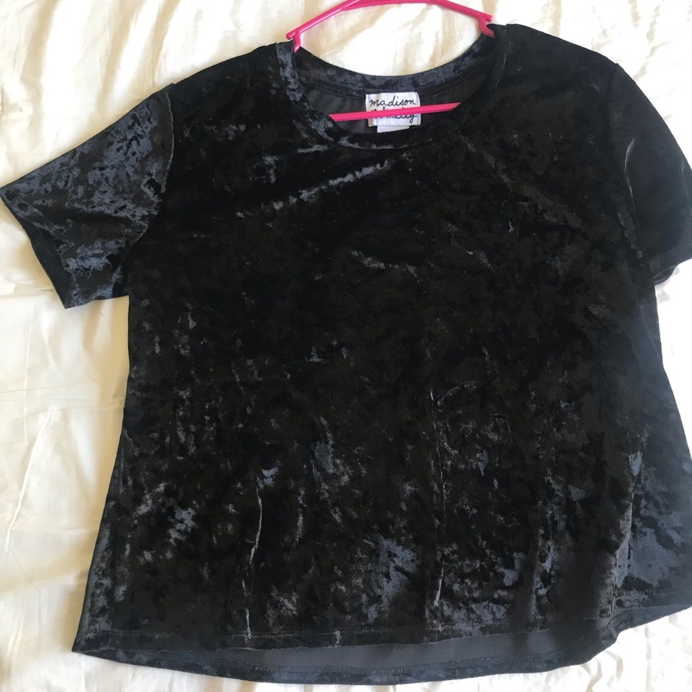 Black Velvet Cropped Tee